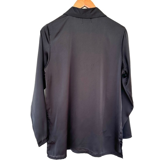 Nicole Miller New York button down shirt, long sleeves, satin fabric - Picture 10 of 14